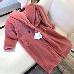 dark pink teddy coat